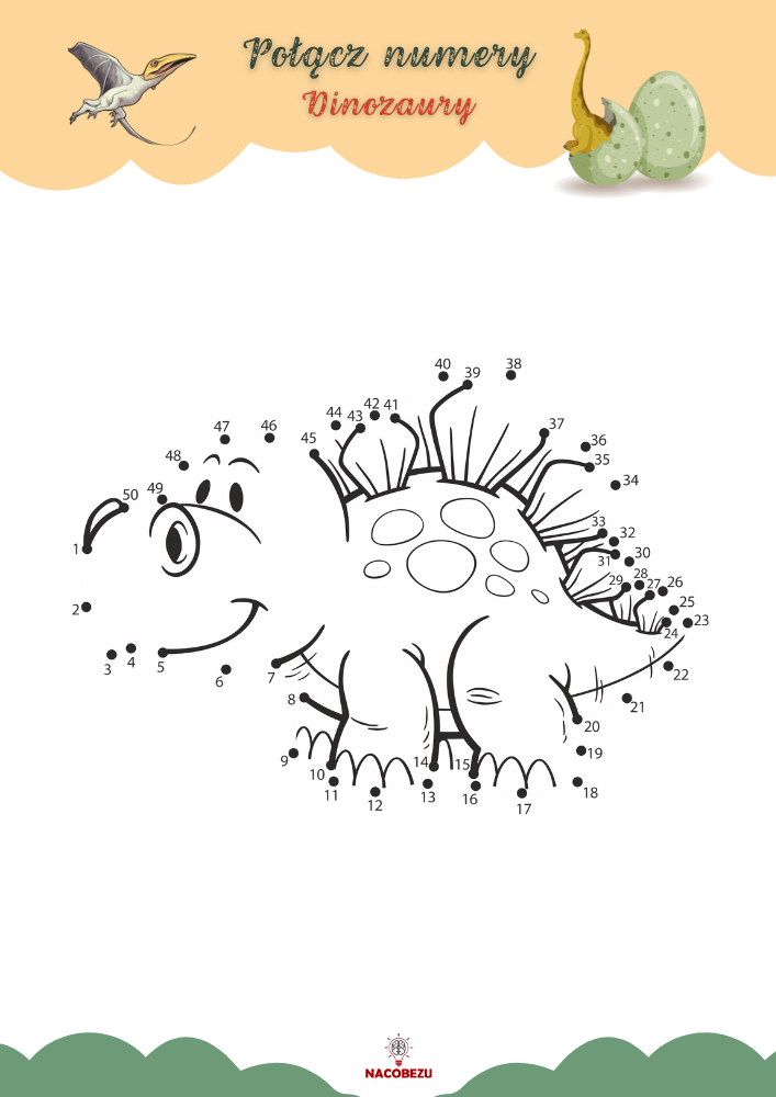 Połącz numery dinozaury