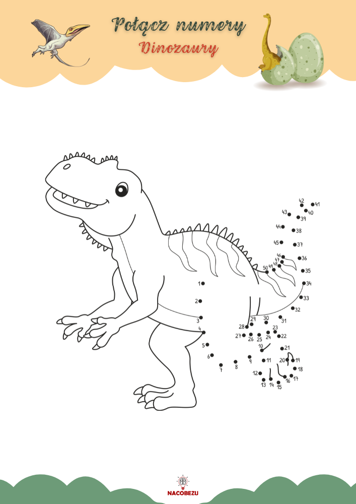 Połącz numery dinozaury