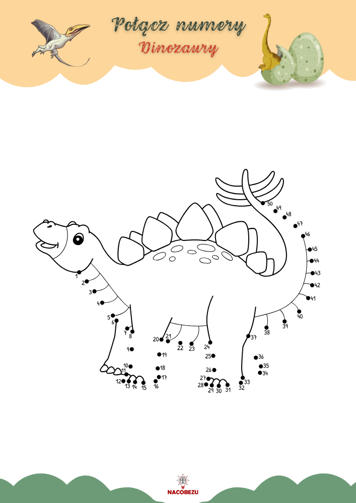 Połącz numery dinozaury