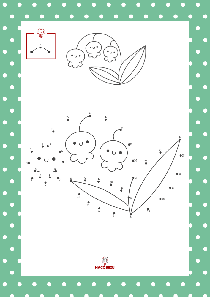 wiosna połącz kropki do druku