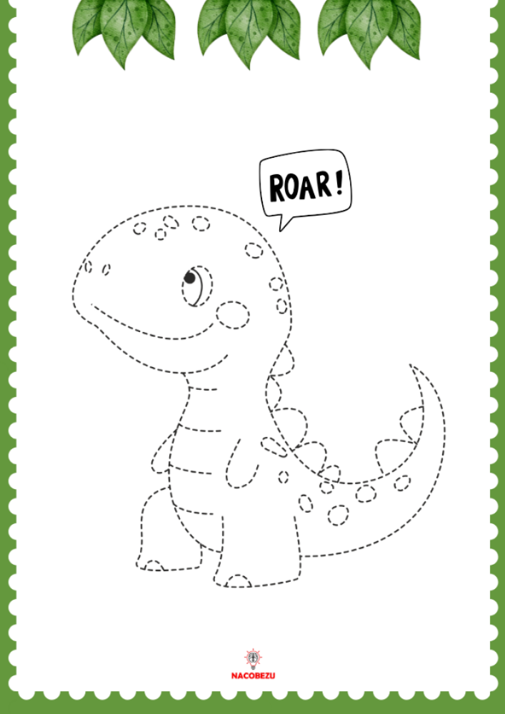 dinozaury rysowanie po śladzie