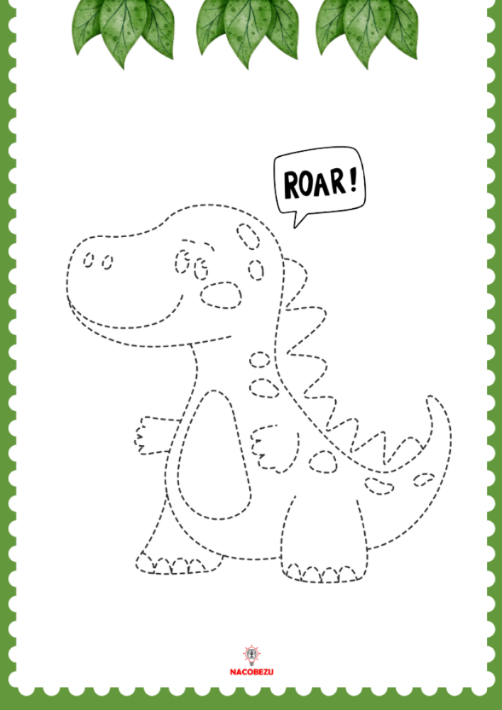 dinozaury rysowanie po śladzie