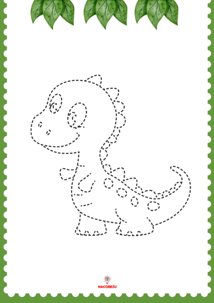 dinozaury rysowanie po śladzie