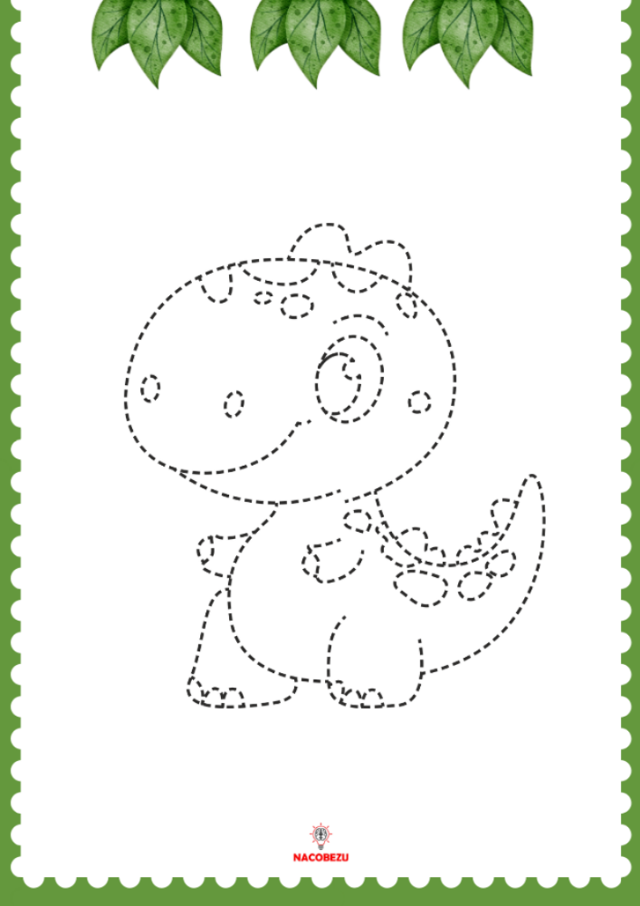 dinozaury rysowanie po śladzie