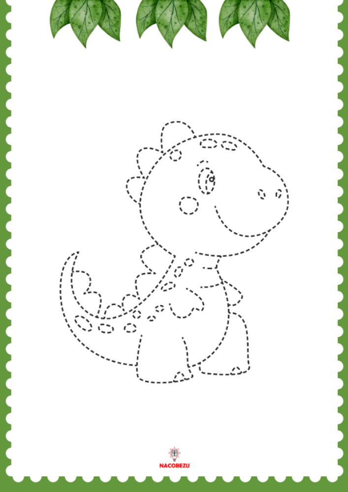 dinozaury rysowanie po śladzie