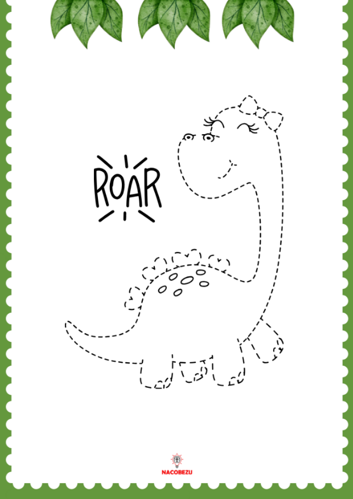 dinozaury rysowanie po śladzie