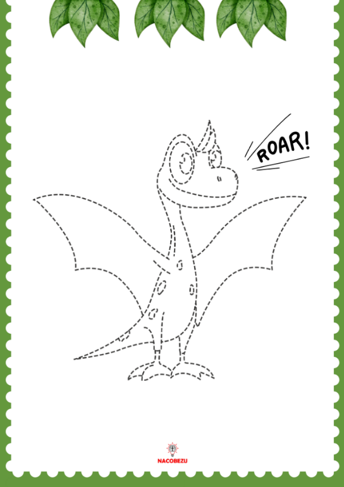 dinozaury rysowanie po śladzie