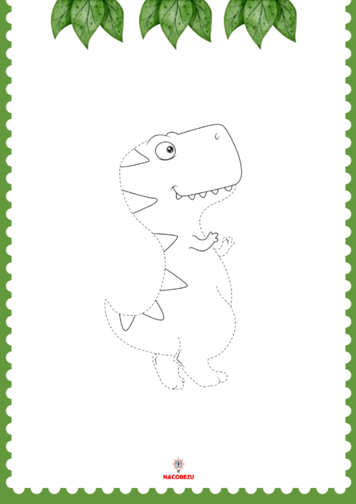 dinozaury rysowanie po śladzie