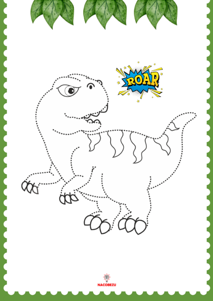 dinozaury rysowanie po śladzie