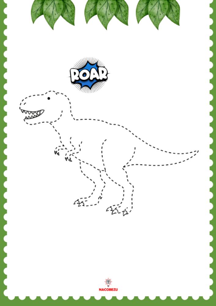 dinozaury rysowanie po śladzie