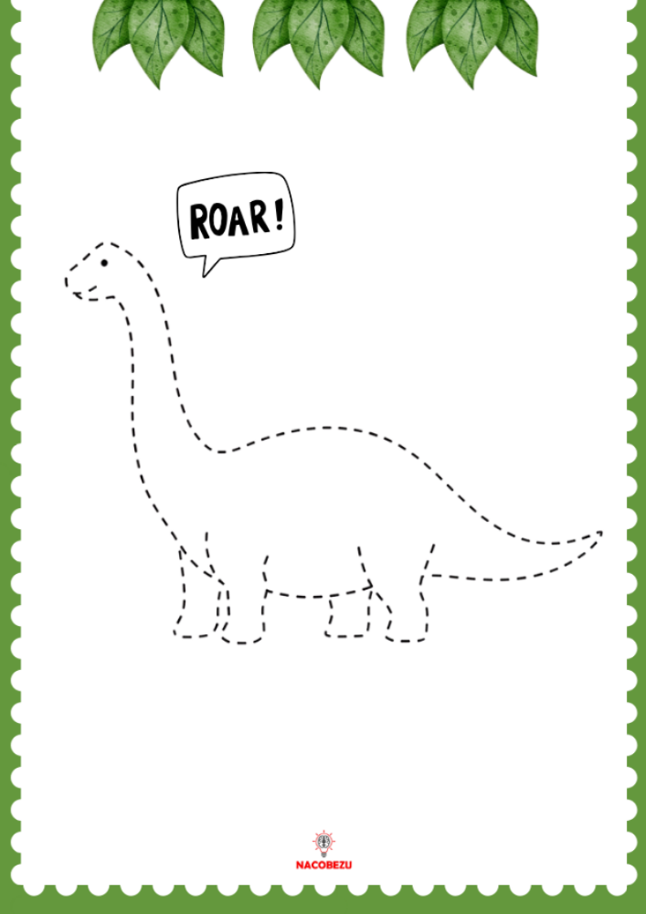 dinozaury rysowanie po śladzie