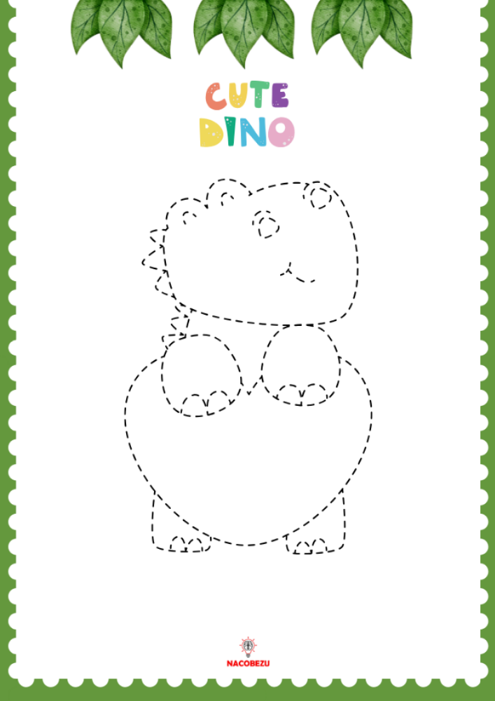 dinozaury rysowanie po śladzie