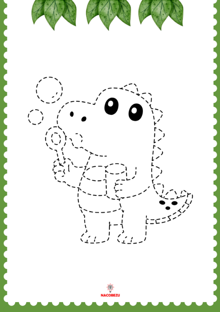 dinozaury rysowanie po śladzie