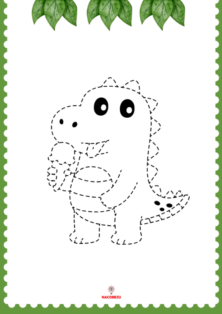 dinozaury rysowanie po śladzie