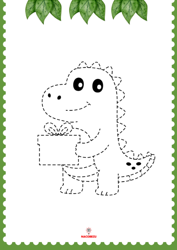 dinozaury rysowanie po śladzie