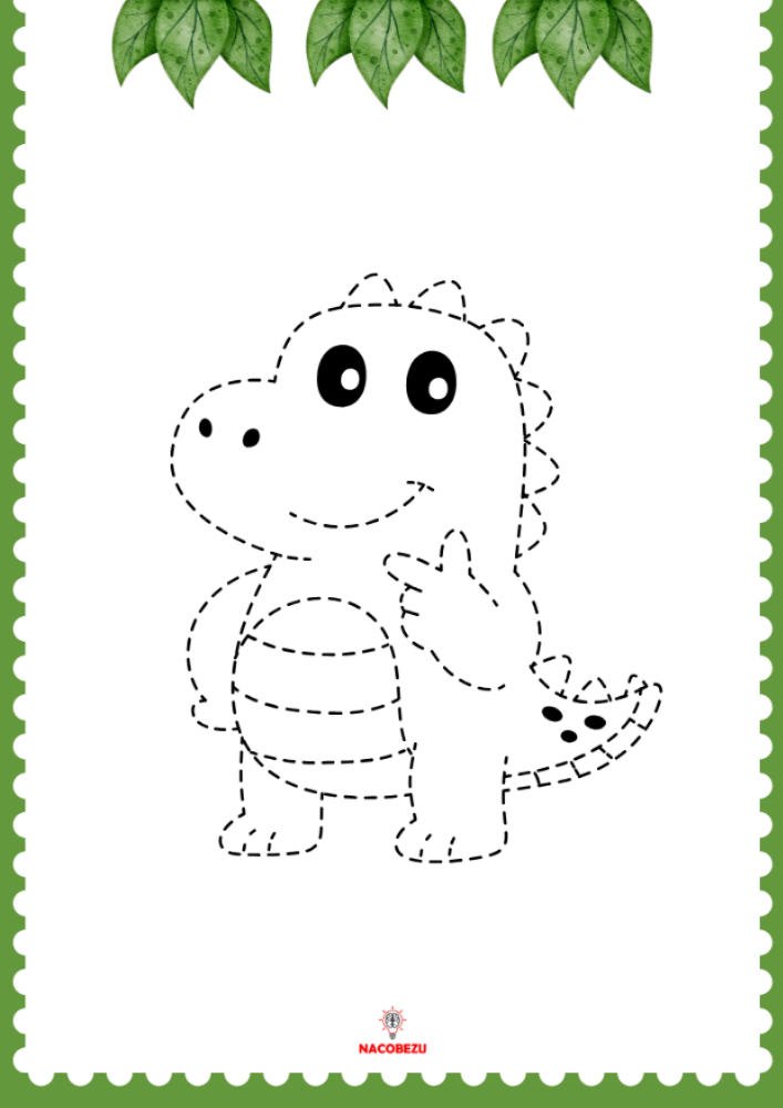 dinozaury rysowanie po śladzie