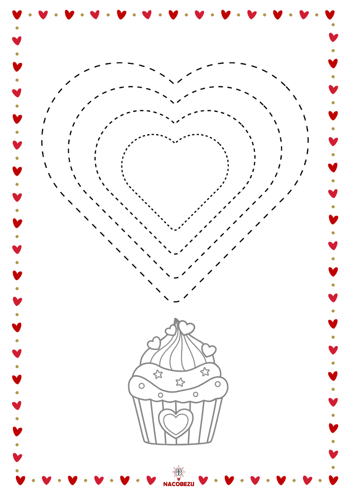 rysuj po śladzie Walentynkowe obrazki