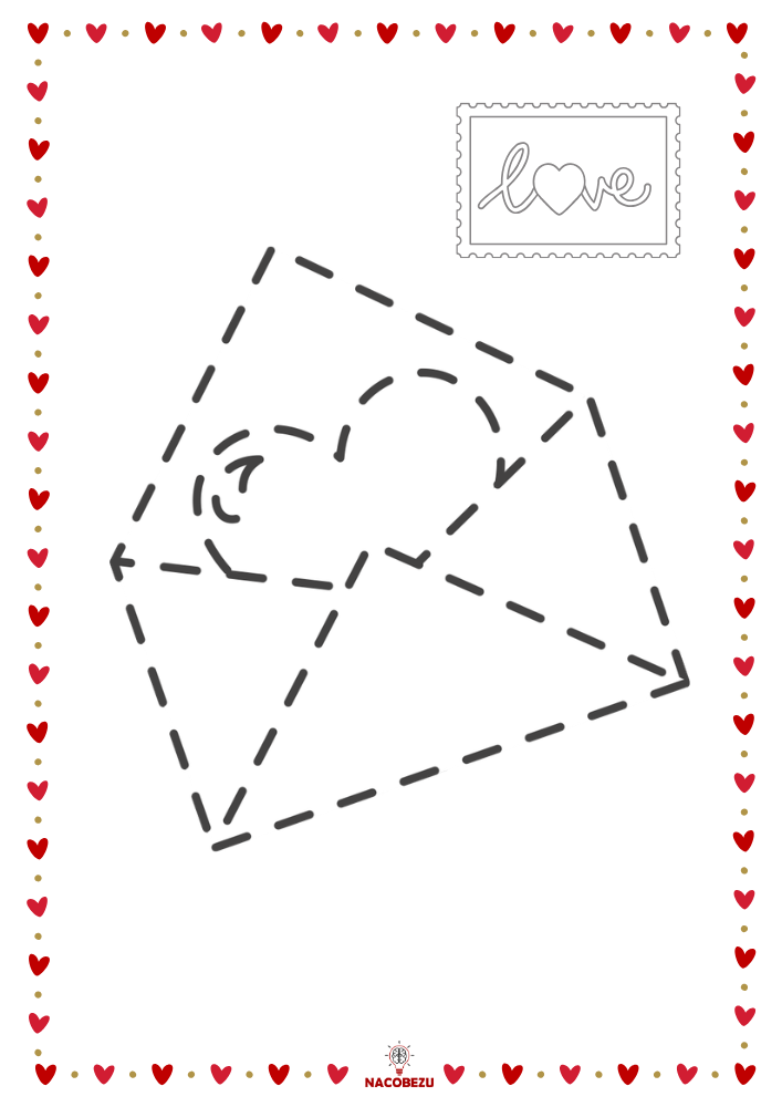 rysuj po śladzie Walentynkowe obrazki