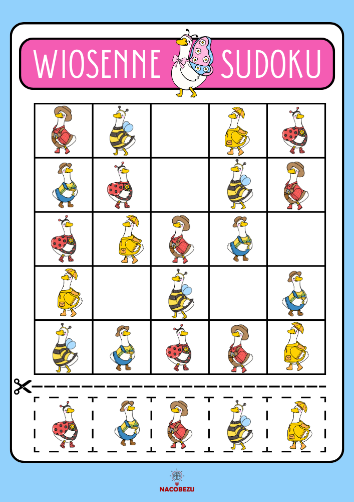 wiosenne sudoku dla dzieci