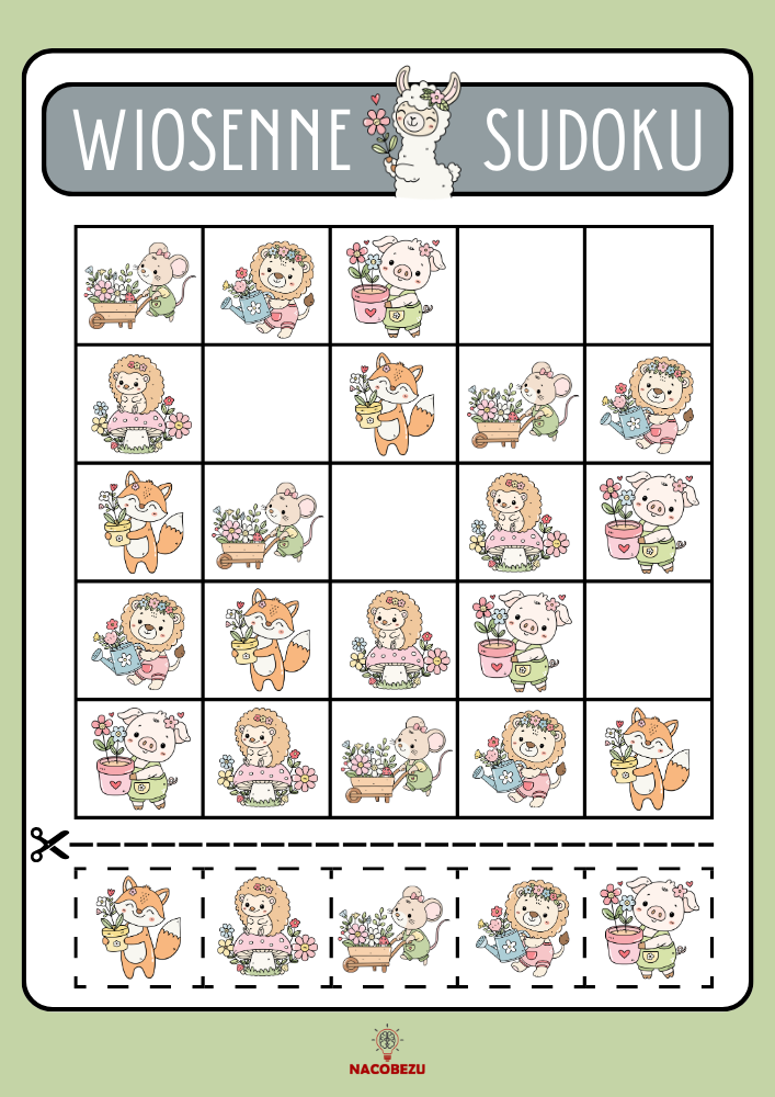 wiosenne sudoku dla dzieci