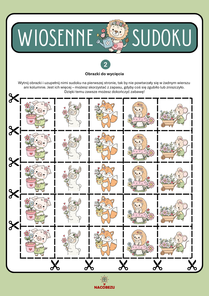 wiosenne sudoku dla dzieci