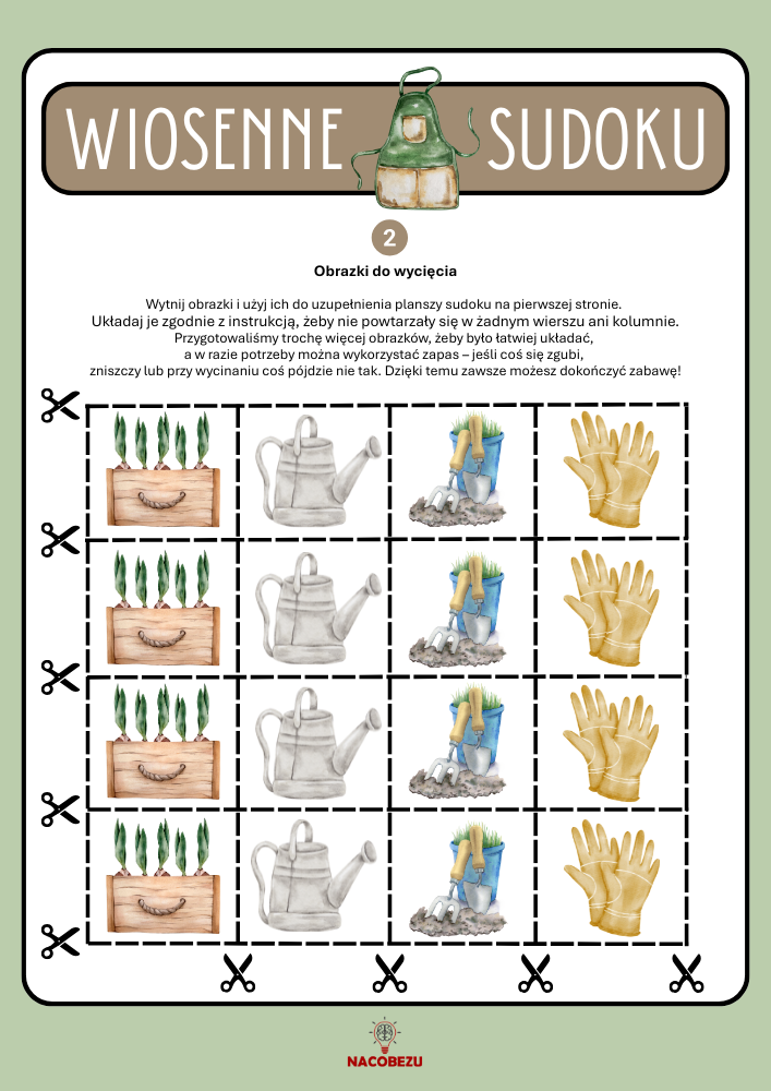 wiosenne sudoku dla dzieci