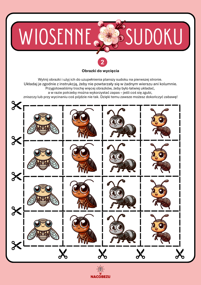 wiosenne sudoku dla dzieci