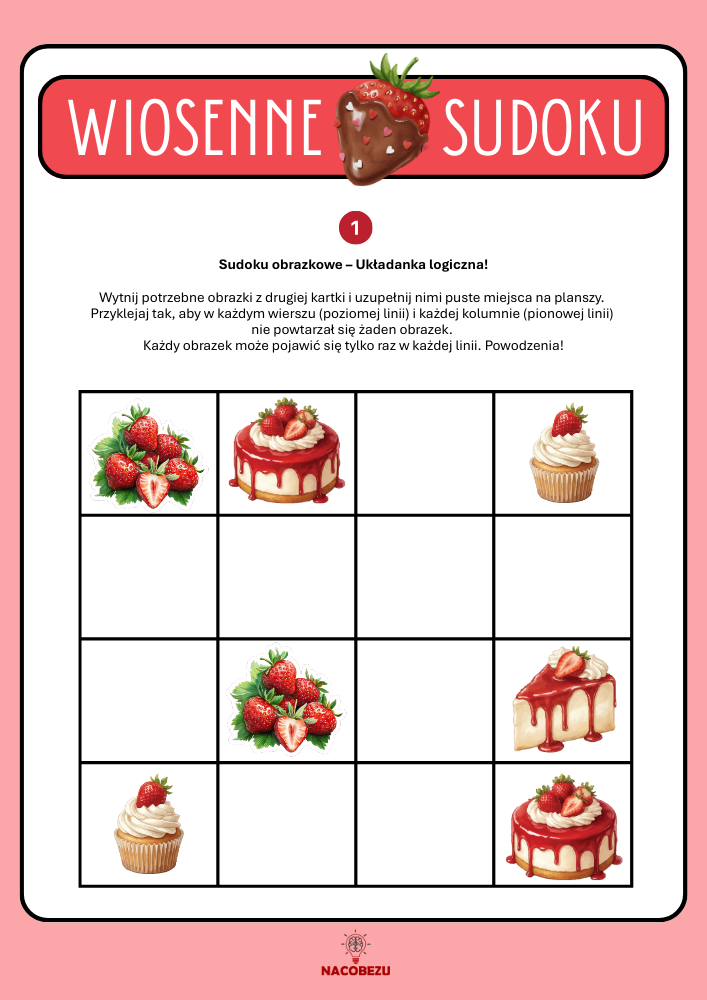 wiosenne sudoku dla dzieci