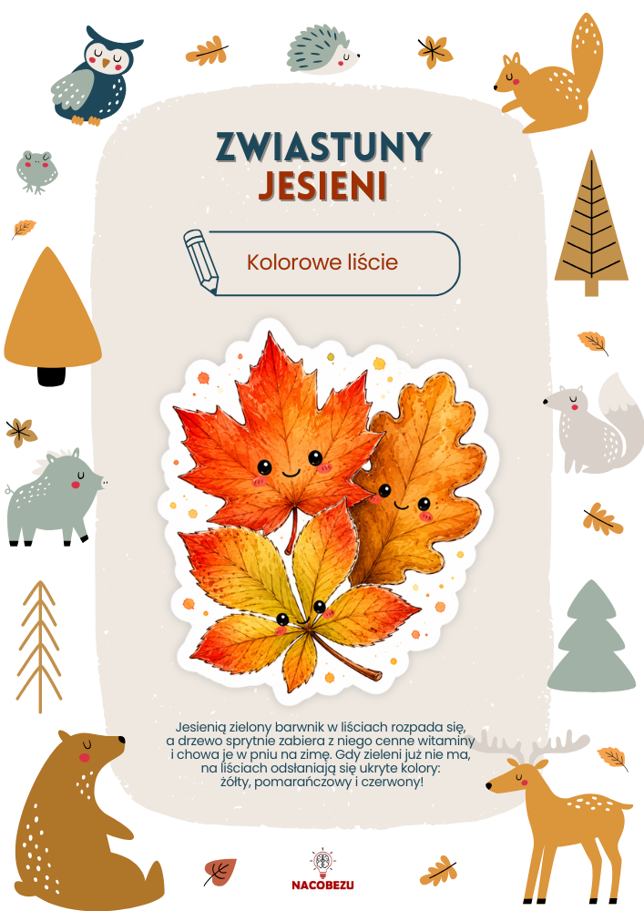 zwiastuny jesieni karty edukacyjne