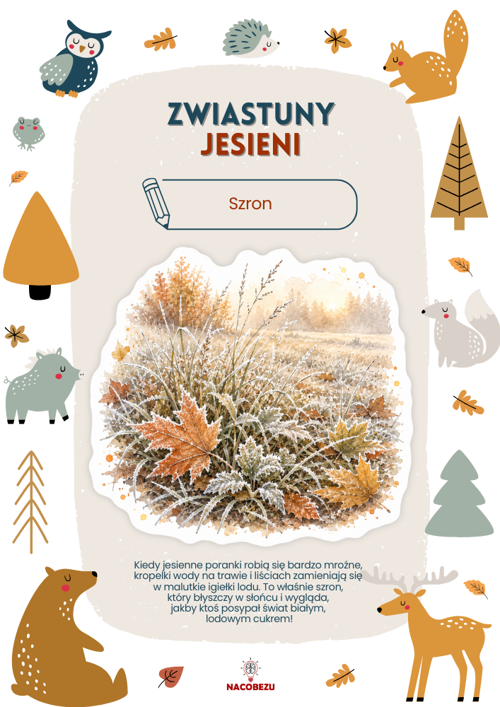 zwiastuny jesieni karty edukacyjne