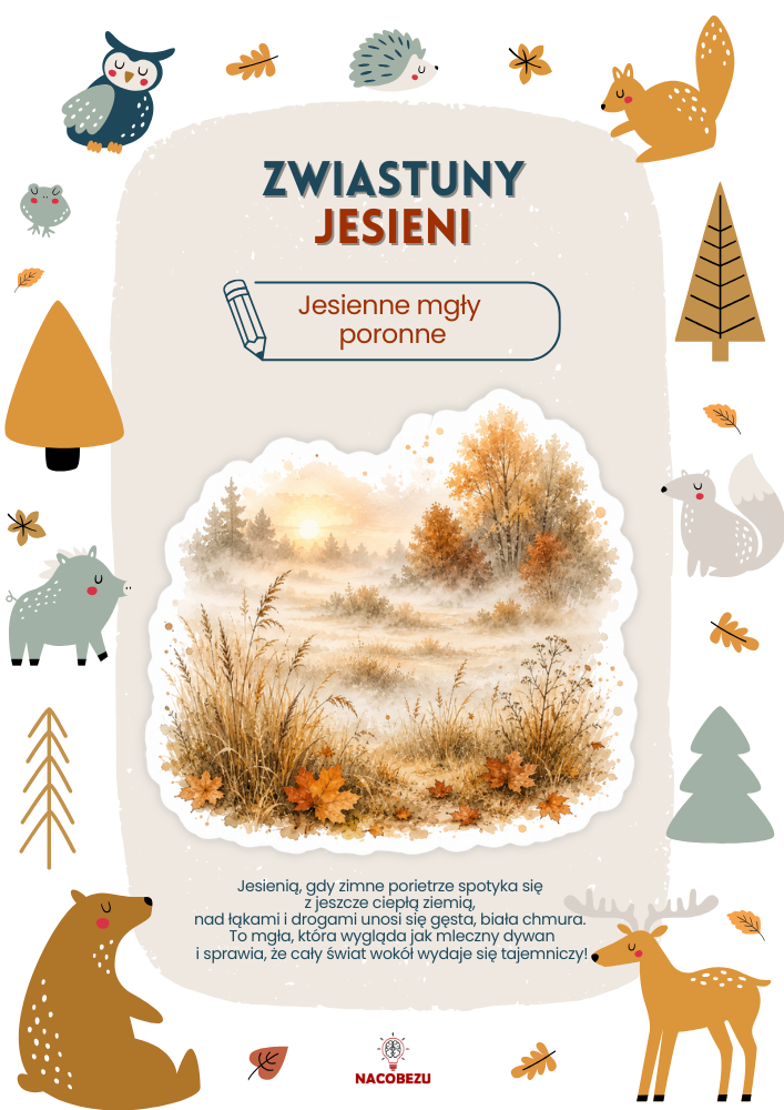 zwiastuny jesieni karty edukacyjne