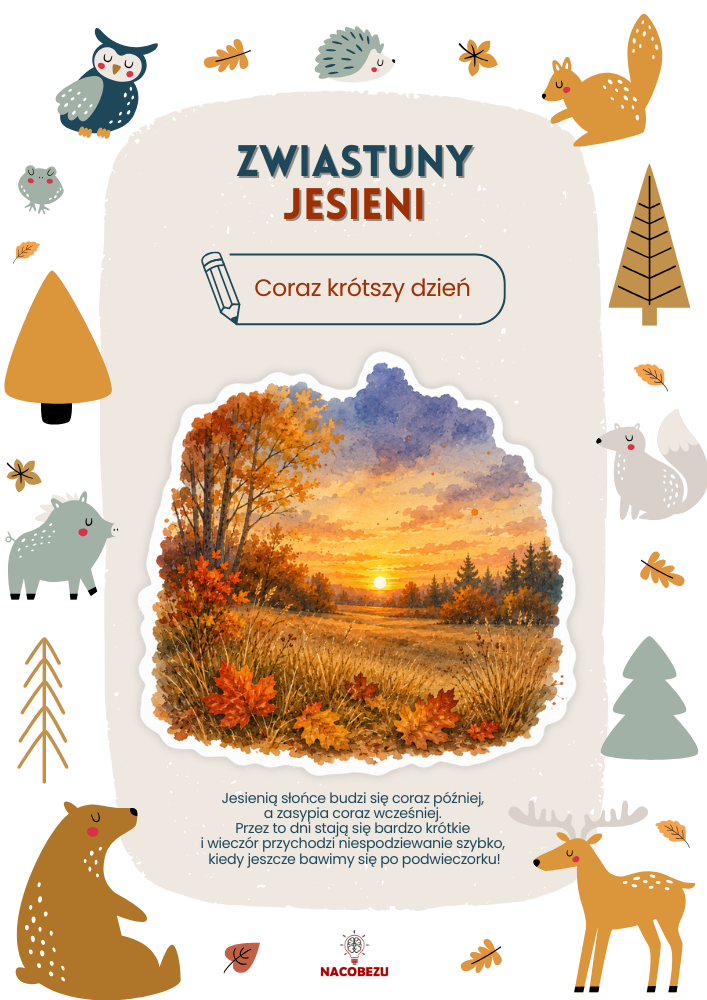 zwiastuny jesieni karty edukacyjne
