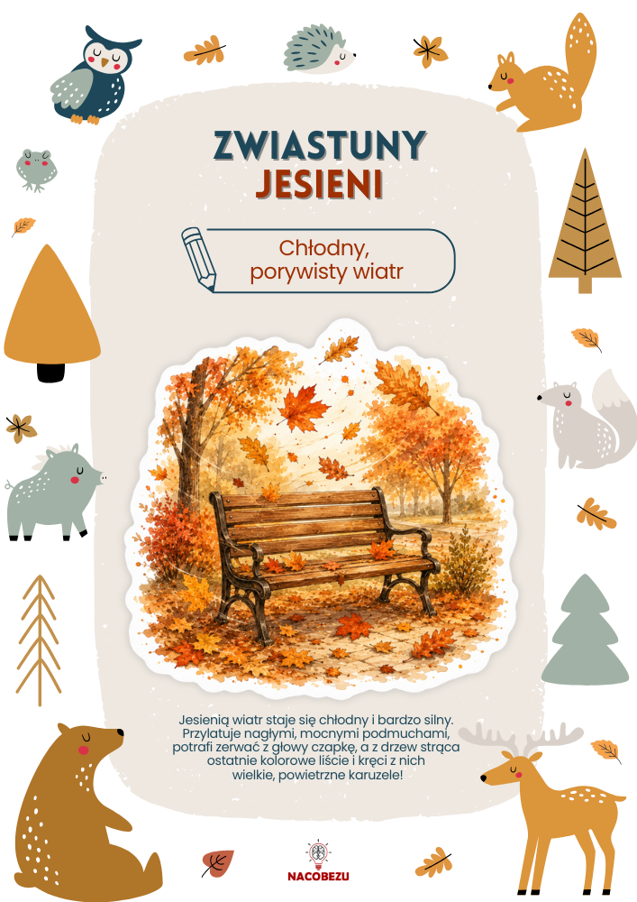 zwiastuny jesieni karty edukacyjne