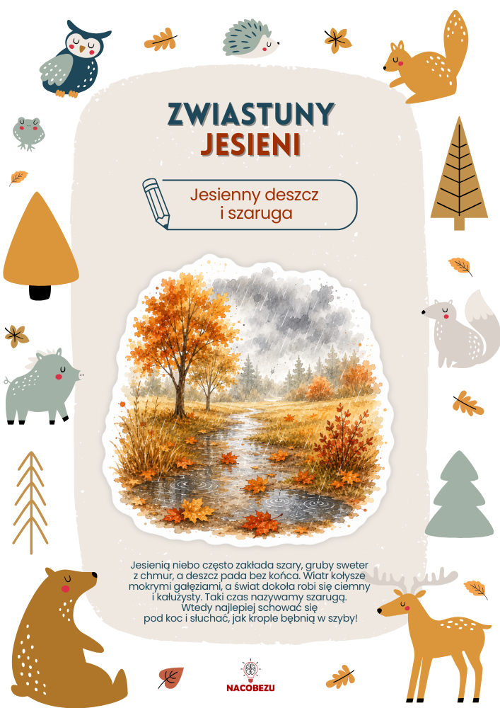 zwiastuny jesieni karty edukacyjne
