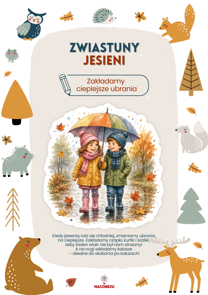 zwiastuny jesieni karty edukacyjne