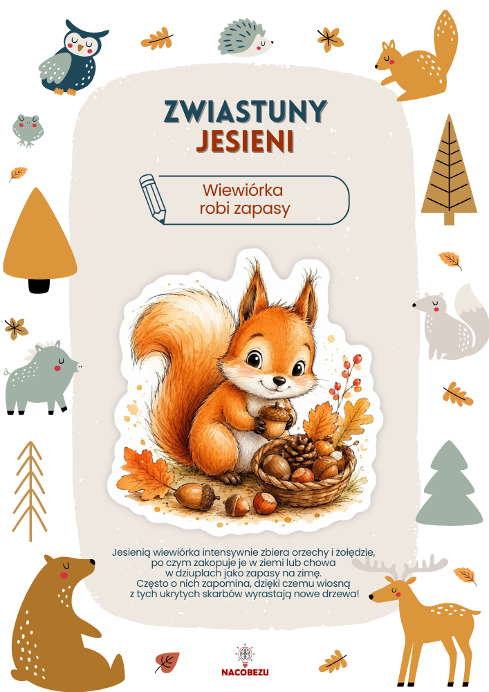 zwiastuny jesieni karty edukacyjne
