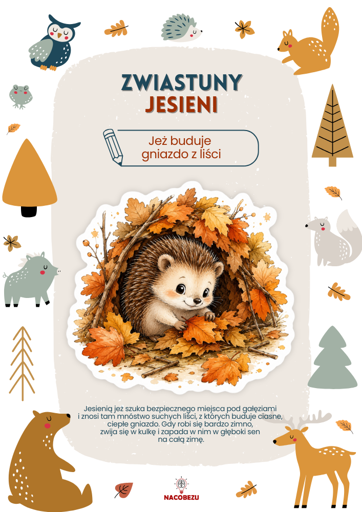 zwiastuny jesieni karty edukacyjne