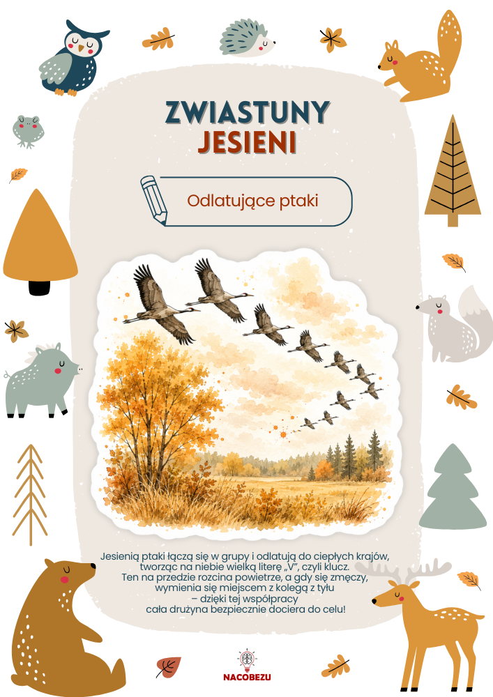 zwiastuny jesieni karty edukacyjne