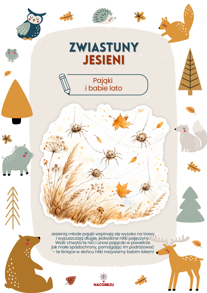 zwiastuny jesieni karty edukacyjne