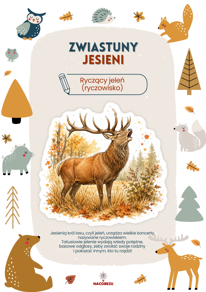 zwiastuny jesieni karty edukacyjne