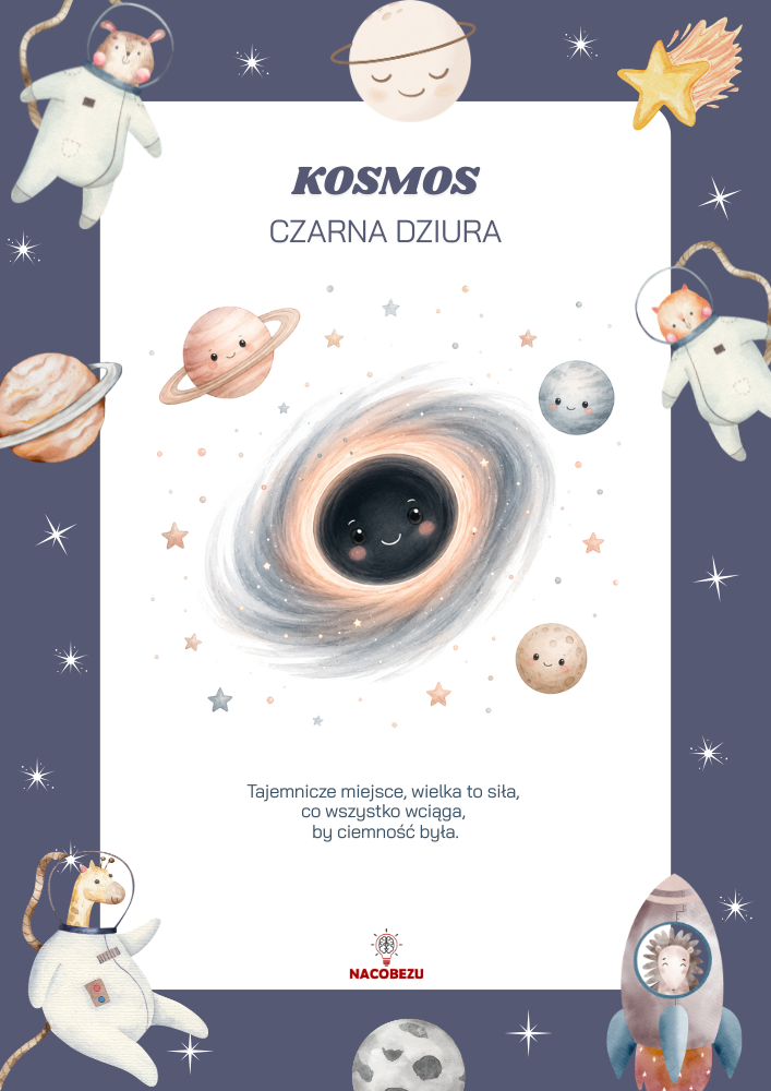 materiały o kosmosie do druku dla dzieci
