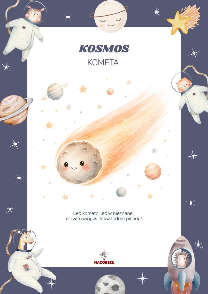 materiały o kosmosie do druku dla dzieci