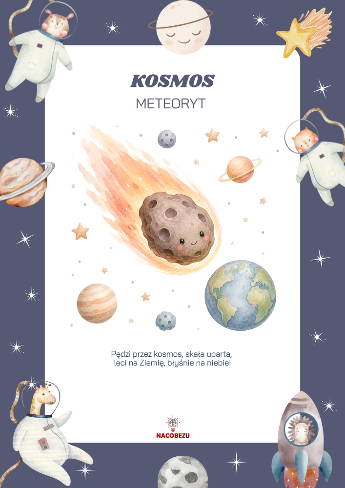 materiały o kosmosie do druku dla dzieci