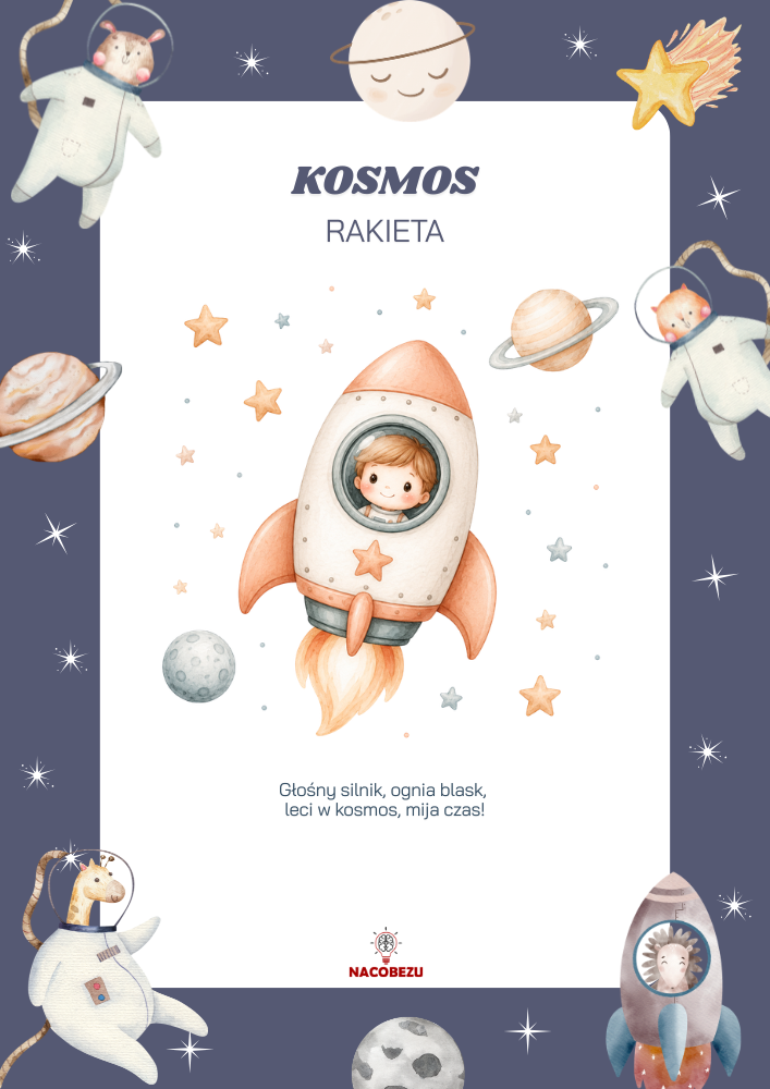 materiały o kosmosie do druku dla dzieci