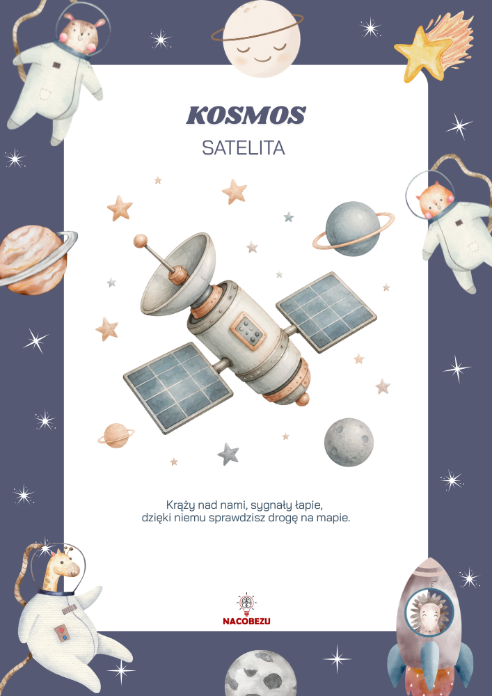 materiały o kosmosie do druku dla dzieci