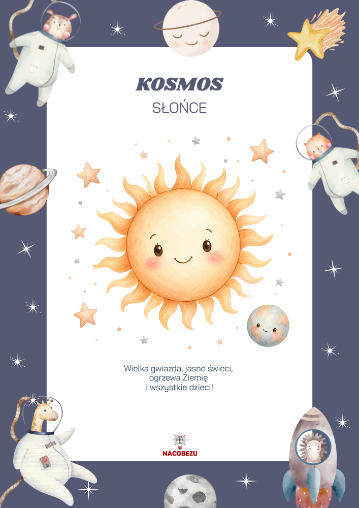 materiały o kosmosie do druku dla dzieci