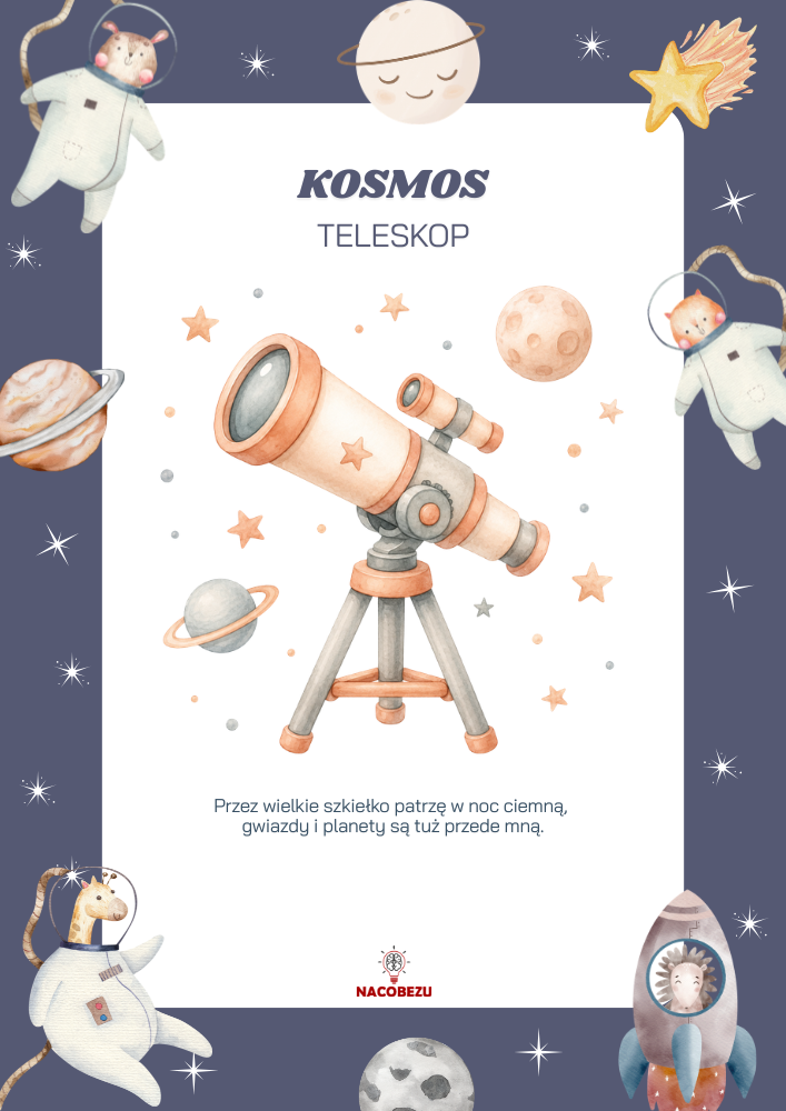 materiały o kosmosie do druku dla dzieci