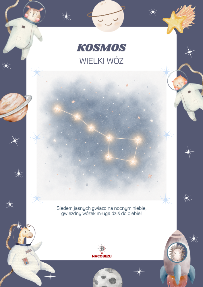 materiały o kosmosie do druku dla dzieci