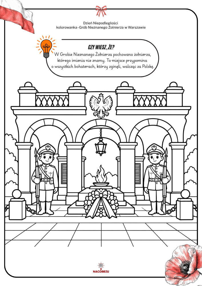 Kolorowanki symbole narodowe Polski